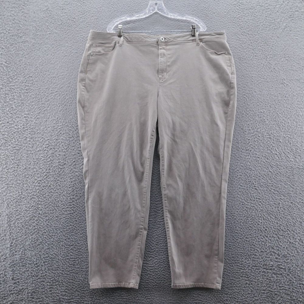 J Jill‎ Womens High Rise Slim Ankle Jeans 26 Beige Denim Stretch Authentic Fit